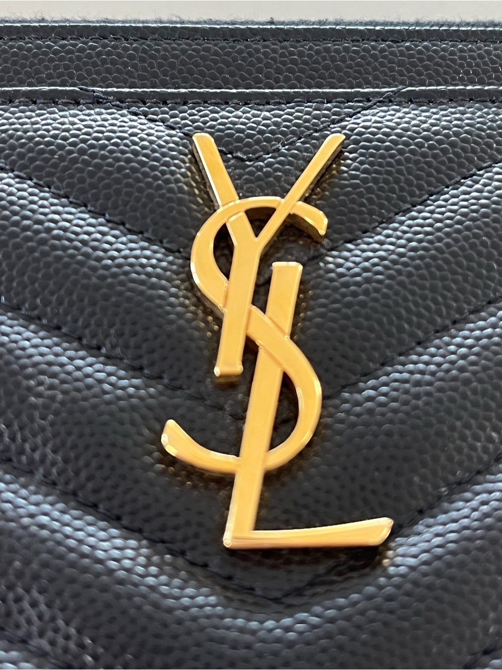 Saint Laurent Cassandre Zip Pouch Clutch Black Grain De Poudre Leather Gold YSL - Picture 3 of 11